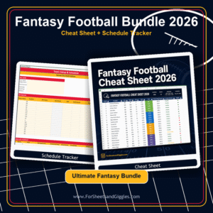 Fantasy Football Bundle – Cheat Sheet & Schedule Tracker Vol.1 | NFL Team Colors | Digital Download